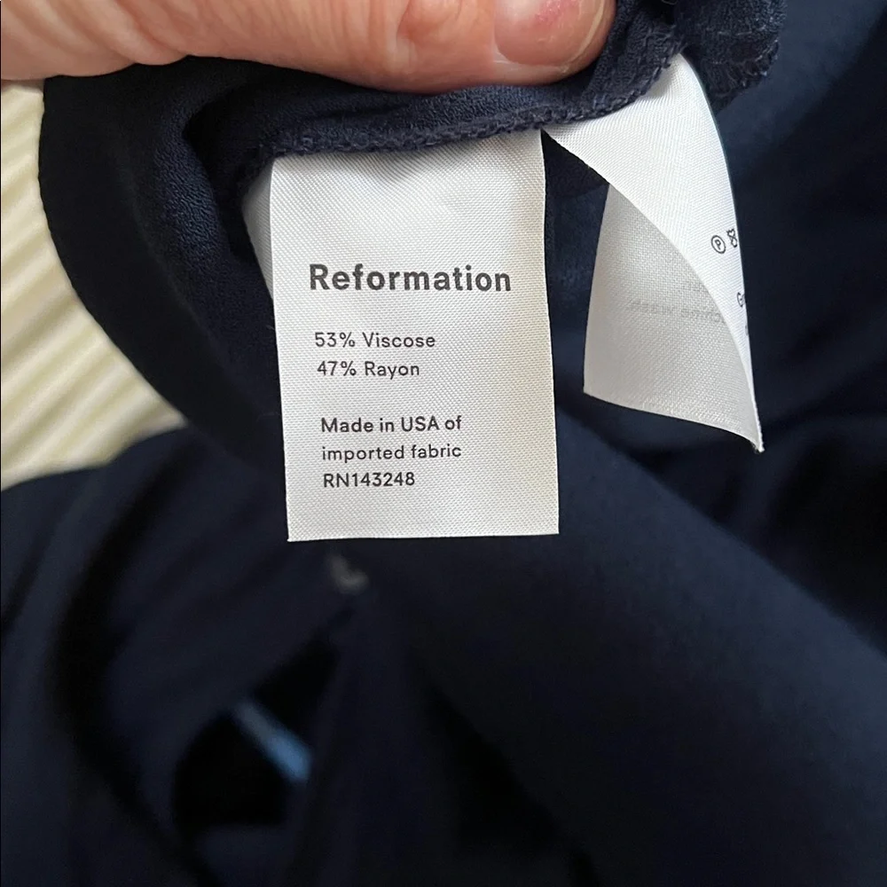 Reformation Navy Gavin Dress Size 8 - Picture 11 of 13